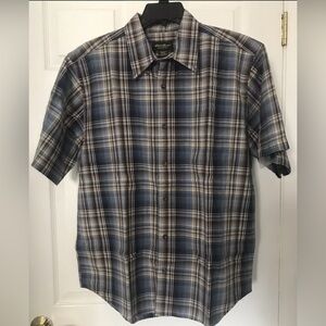 Men’s Eddie Bauer Blue and Gray Casual Button Down Shirt